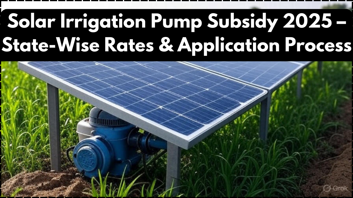 Solar Irrigation Pump Subsidy 2025 – State-Wise Rates & Application Process