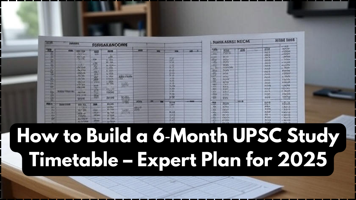 How to Build a 6‑Month UPSC Study Timetable – Expert Plan for 2025